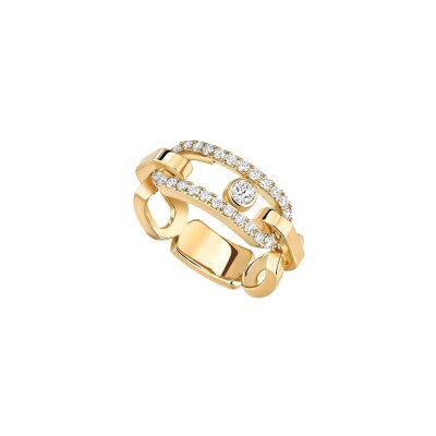 Messika Move Link ring, yellow gold and diamonds