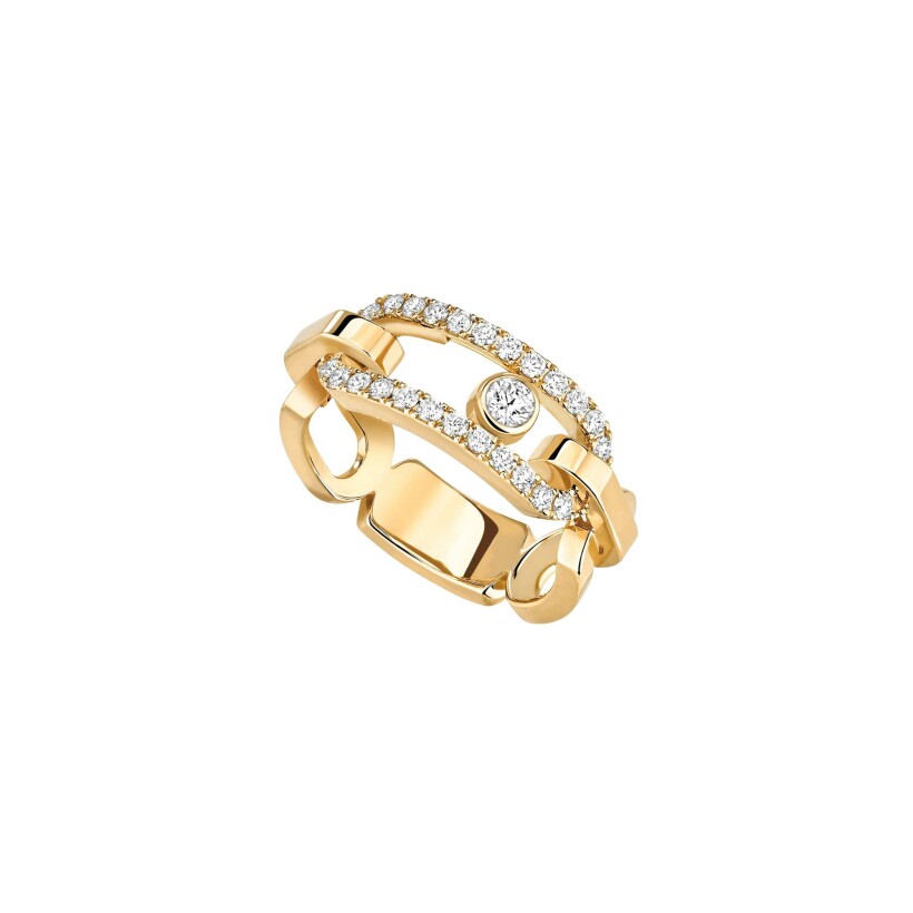 Messika Move Link ring, yellow gold and diamonds