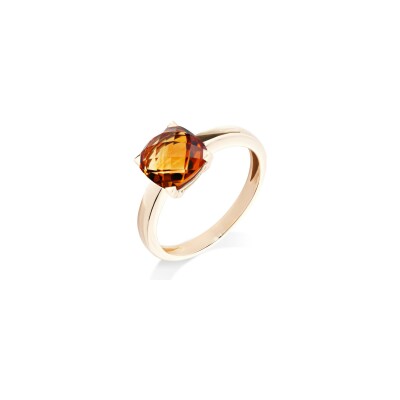 Bague Cesare Pompanon Poppy Blue en or rose et citrine madère