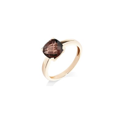 Bague Cesare Pompanon Poppy Blue en or rose et quartz fumé