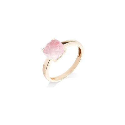 Bague Cesare Pompanon Poppy Blue en or rose et quartz rose