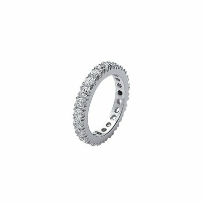 Bague en argent rhodié et oxydes de zirconium