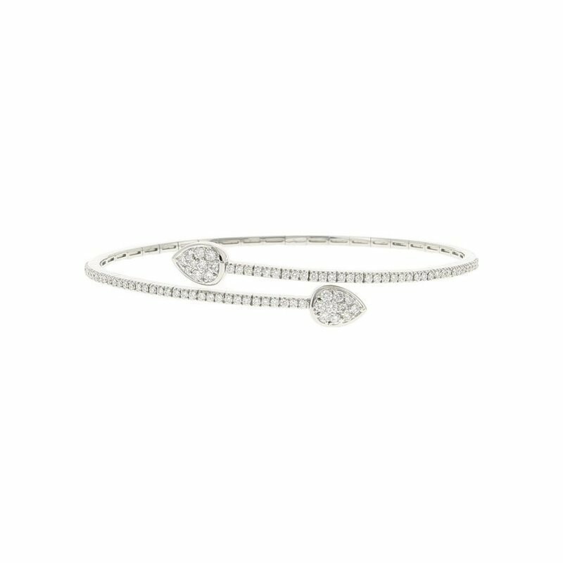 Double pear bracelet set, in white gold and diamonds