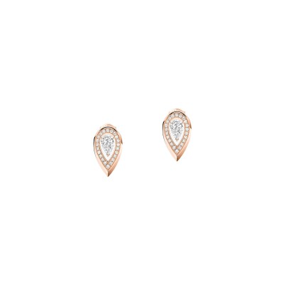 Boucles d'oreilles Messika Fiery en or rose et diamants 2x0.10ct