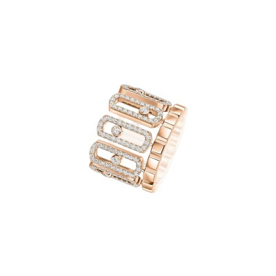 Bague Messika Move Iconica pavée en or rose et diamants