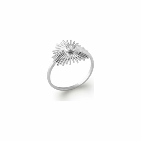 Bague en argent rhodié et oxydes de zirconium