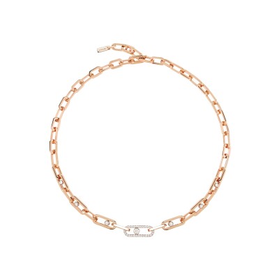 Collier Messika Move Link en or rose et diamants