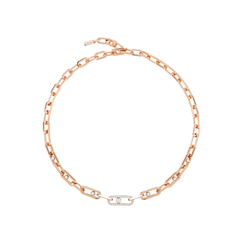 Messika Move Link necklace, rose gold and diamonds