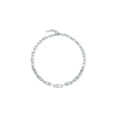 Messika Move Link necklace, white gold and diamonds