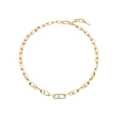 Collier Messika Move Link en or jaune et diamants