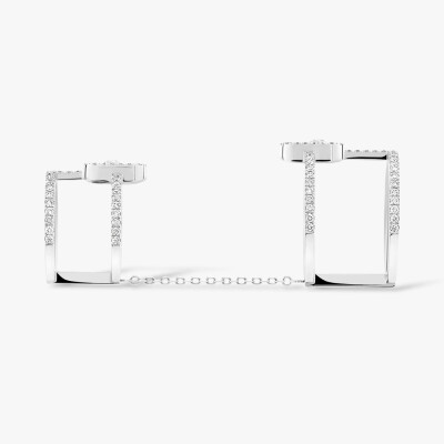 Messika Move Uno Double in white gold, diamonds ring