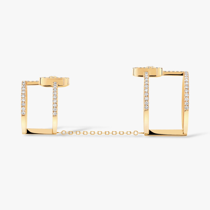 Messika Move Uno Double in yellow gold, diamonds ring