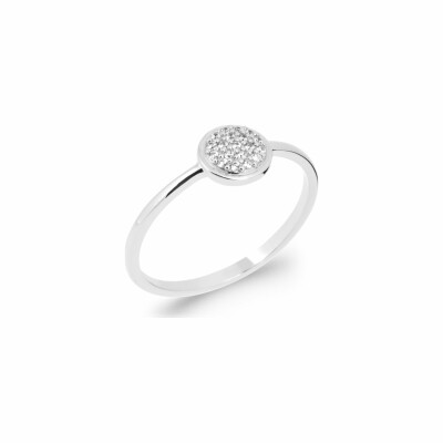 Bague en argent rhodié et oxydes de zirconium