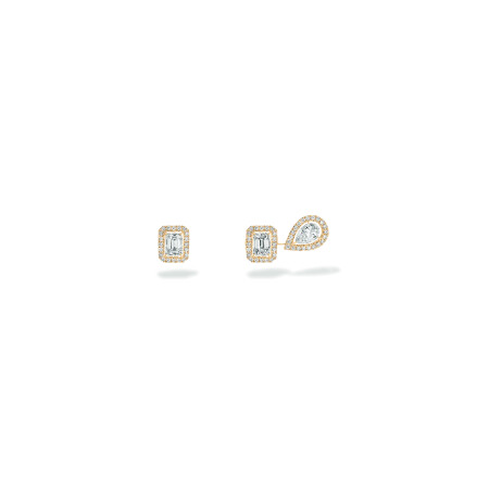 Boucles d'oreilles Messika My Twin 1+2 en or jaune et diamants