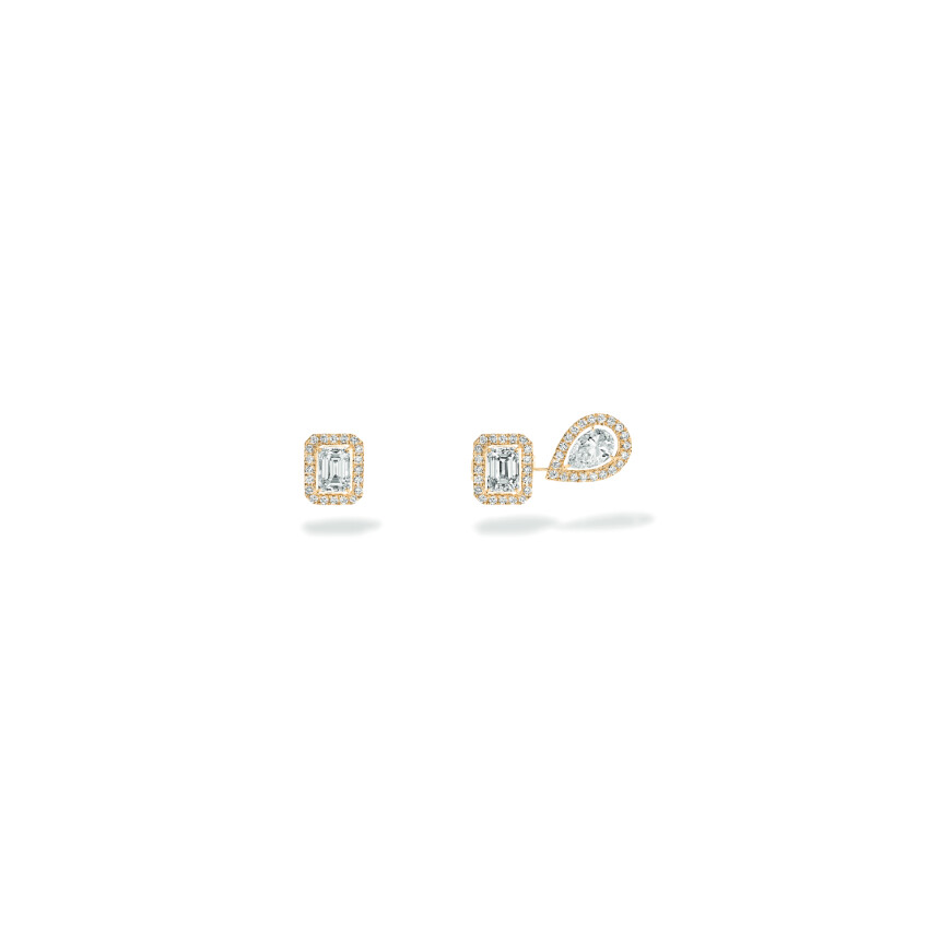 Messika My Twin 1+2 earrings, yellow gold and diamonds