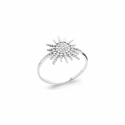 Bague en argent rhodié et oxydes de zirconium