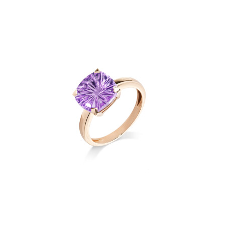 Bague Cesare Pompanon Poppy Blue en or rose et améthyste