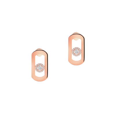 Boucles d'oreilles Messika So Move en or rose et diamants