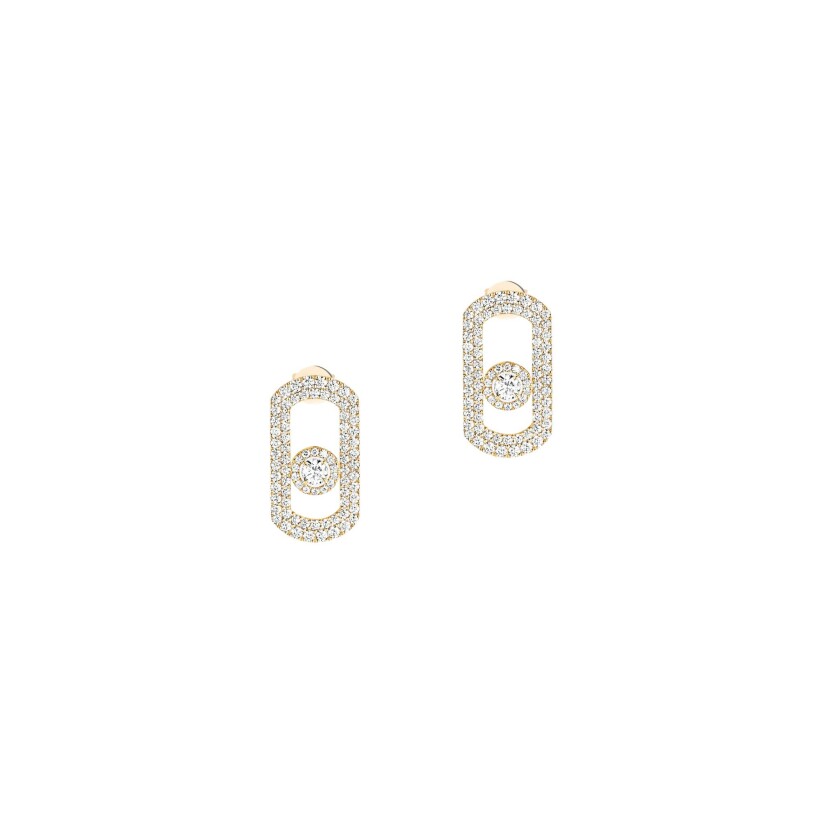 Messika So Move earrings, yellow gold and diamonds paved