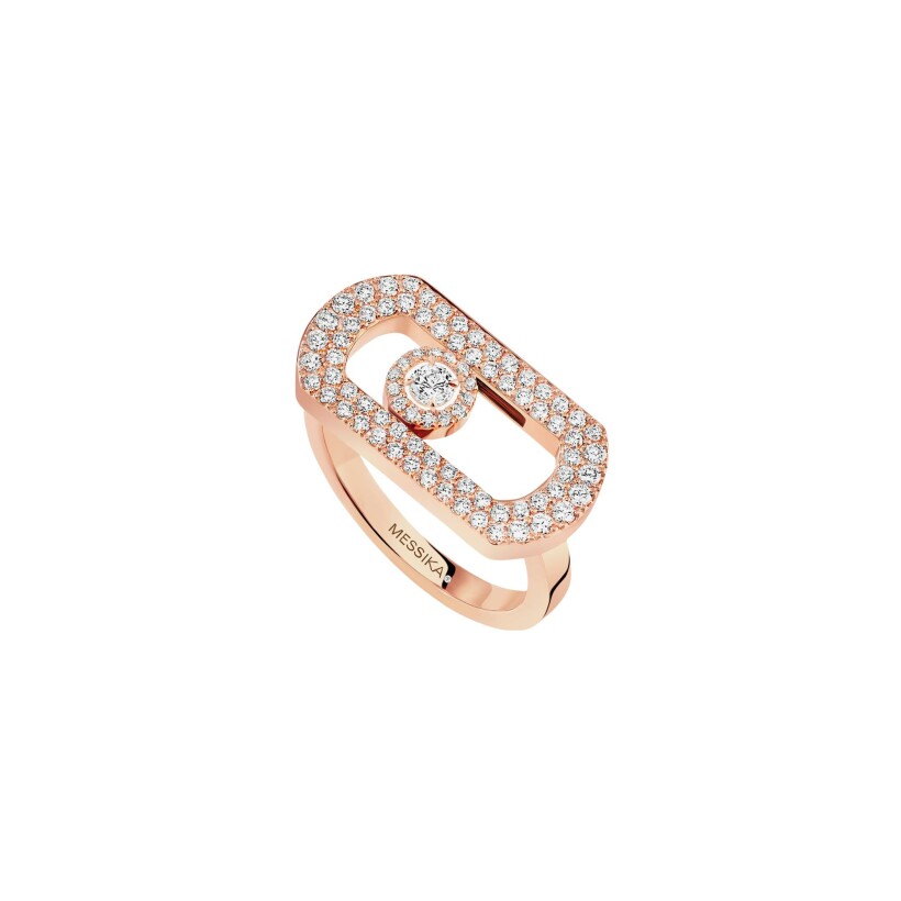 Messika So Move ring, rose gold and diamonds paved
