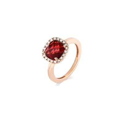 Bague Cesare Pompanon Poppy Blue en or rose, diamants et grenat