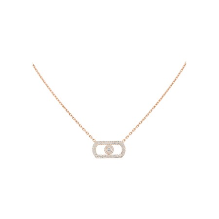 Messika So Move necklace, rose gold and diamonds paved