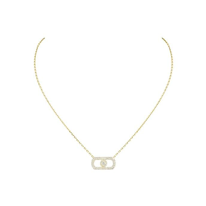 Messika So Move necklace, yellow gold and diamonds paved