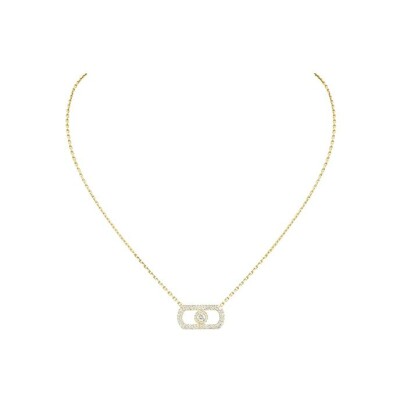 Messika So Move necklace, yellow gold and diamonds paved