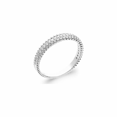 Bague en argent rhodié et oxydes de zirconium