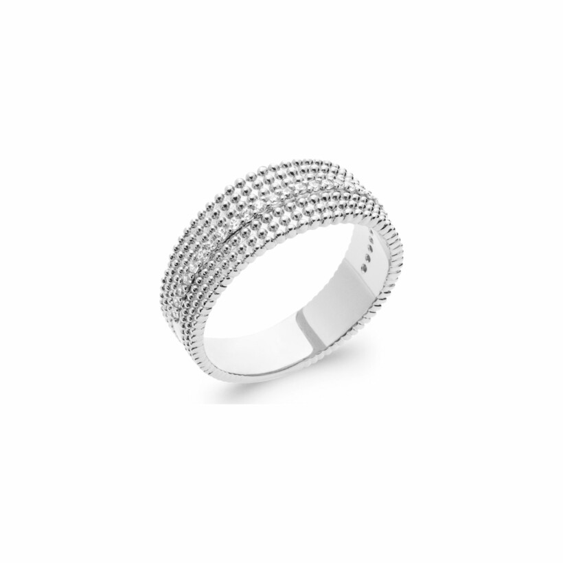 Bague en argent rhodié et oxydes de zirconium