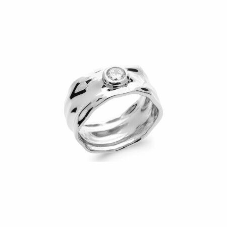 Bague en argent rhodié et oxydes de zirconium