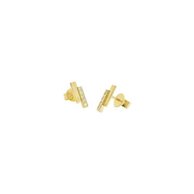 Boucles d'oreilles en or jaune et diamants