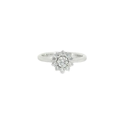 Bague Solitaire en or blanc et diamants