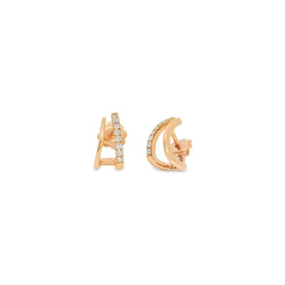 Boucles d'oreilles en or rose et diamants