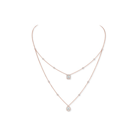 Messika My Twin necklace, rose gold and diamonds