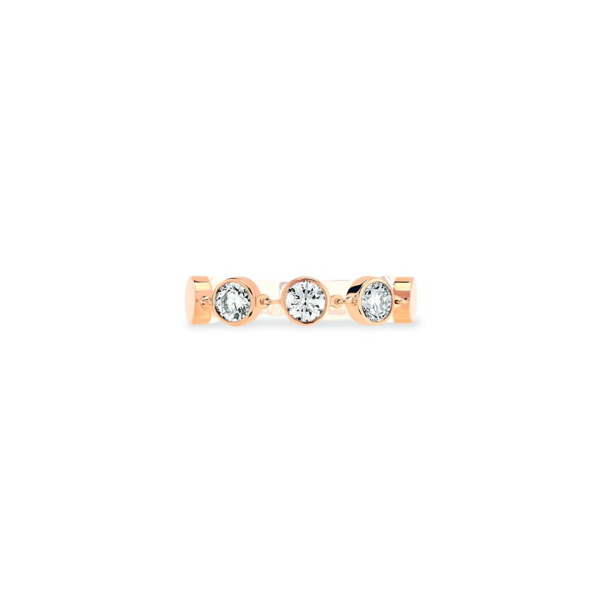 Messika D-Vibes MM in pink gold and diamonds ring