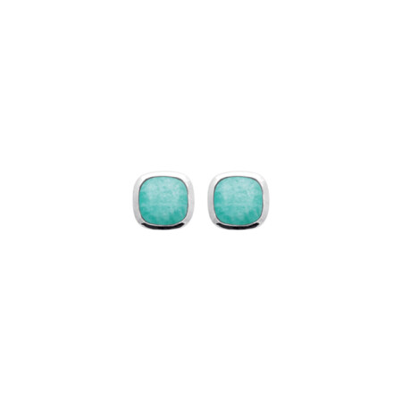 Boucles d'oreilles en argent rhodié et amazonites