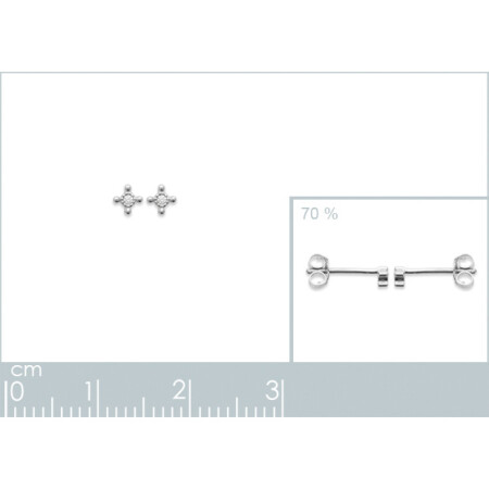 Boucles d'oreilles en argent rhodié et oxydes de zirconium