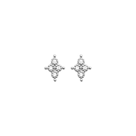 Boucles d'oreilles en argent rhodié et oxydes de zirconium