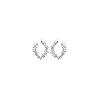 Boucles d'oreilles en argent rhodié et oxydes de zirconium