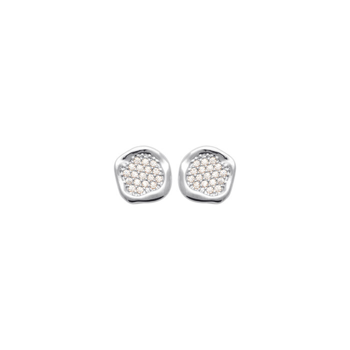 Boucles d'oreilles en argent rhodié et oxydes de zirconium