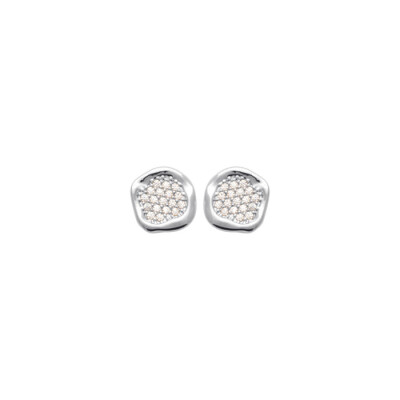 Boucles d'oreilles en argent rhodié et oxydes de zirconium