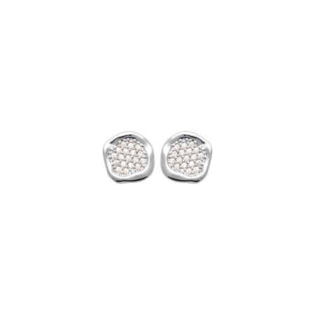 Boucles d'oreilles en argent rhodié et oxydes de zirconium