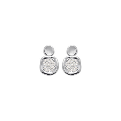 Boucles d'oreilles en argent rhodié et oxydes de zirconium