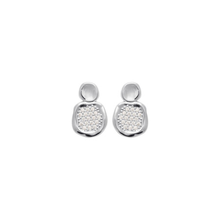 Boucles d'oreilles en argent rhodié et oxydes de zirconium