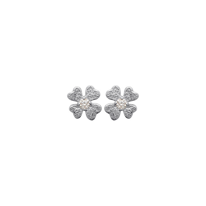 Boucles d'oreilles en argent rhodié et oxydes de zirconium