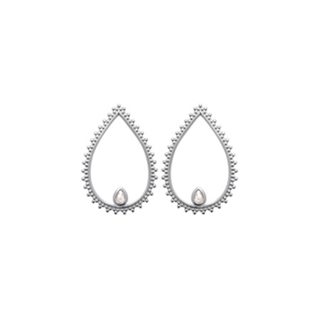 Boucles d'oreilles en argent rhodié et oxydes de zirconium