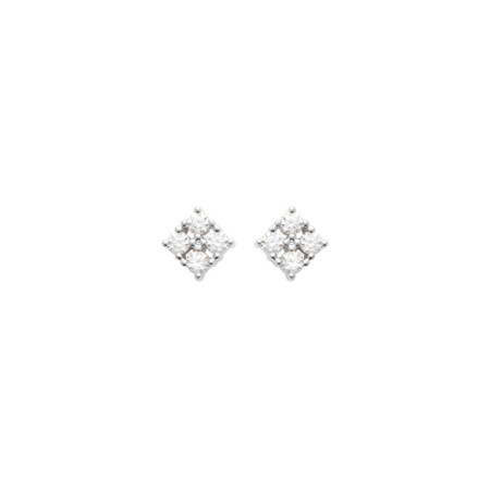 Boucles d'oreilles en argent rhodié et oxydes de zirconium