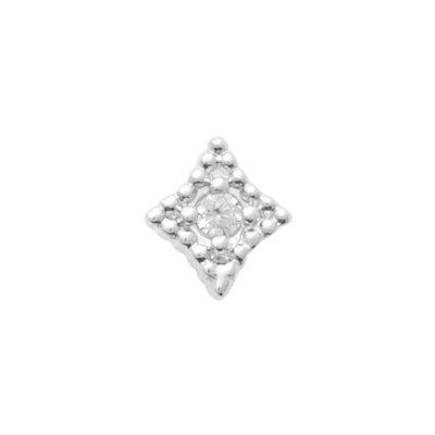 Mono boucle d'oreille en argent rhodié et oxyde de zirconium