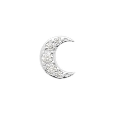 Mono boucle d'oreille en argent rhodié et oxyde de zirconium